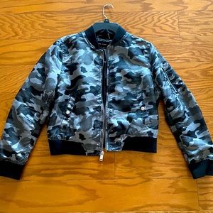 Black Rivet Black Camo Bomber Jacket